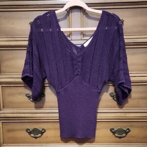 Purple V-Neck Sweater